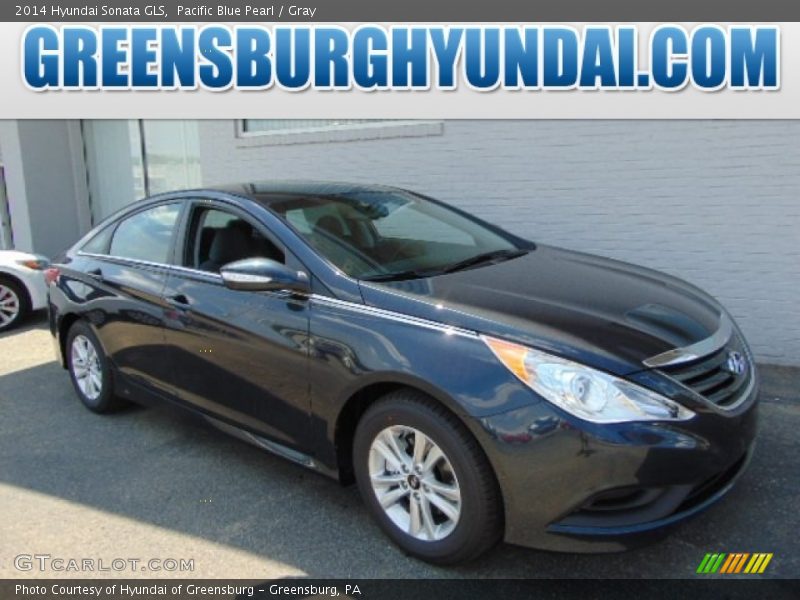 Pacific Blue Pearl / Gray 2014 Hyundai Sonata GLS