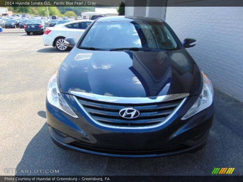 Pacific Blue Pearl / Gray 2014 Hyundai Sonata GLS
