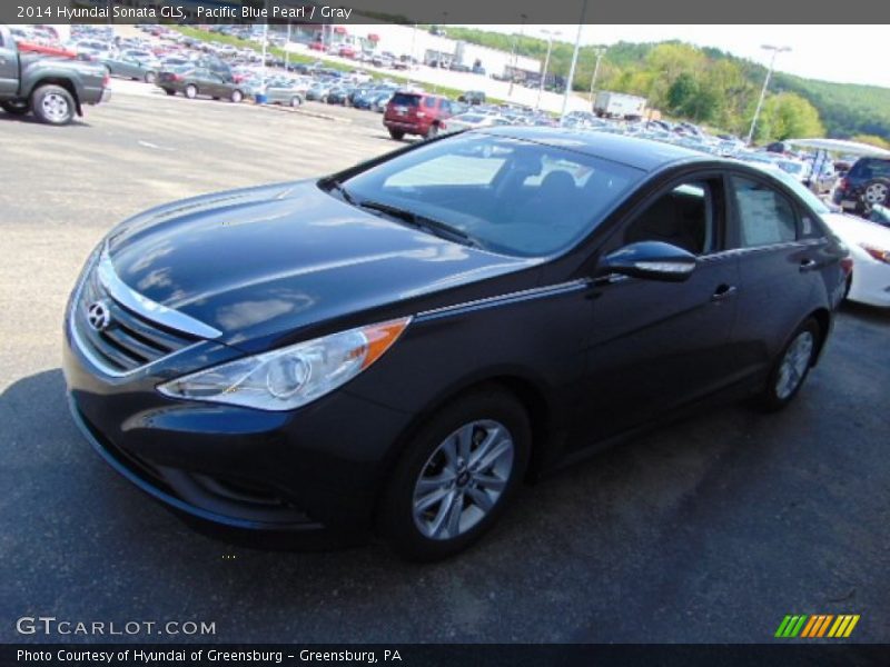 Pacific Blue Pearl / Gray 2014 Hyundai Sonata GLS