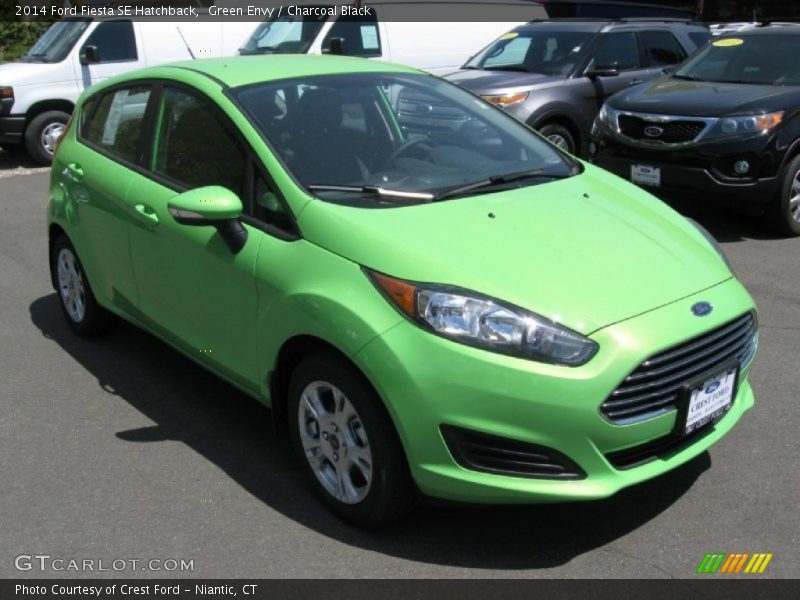 Green Envy / Charcoal Black 2014 Ford Fiesta SE Hatchback