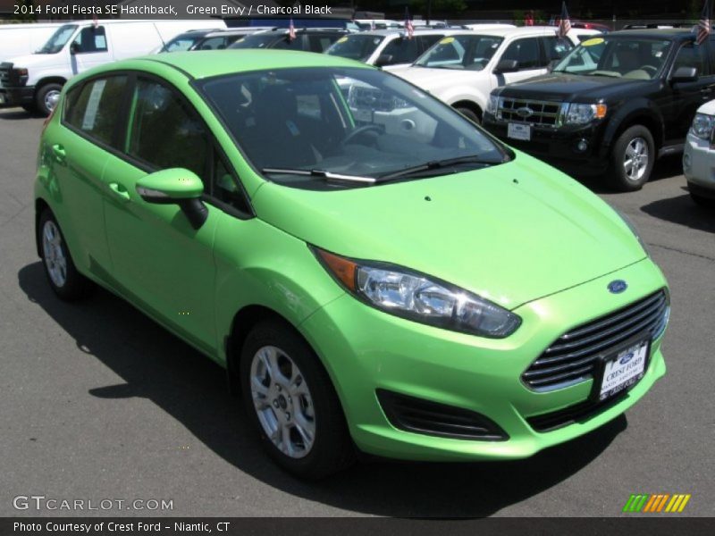 Green Envy / Charcoal Black 2014 Ford Fiesta SE Hatchback