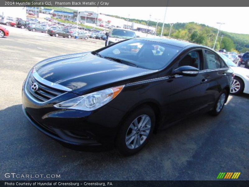 Phantom Black Metallic / Gray 2014 Hyundai Sonata GLS