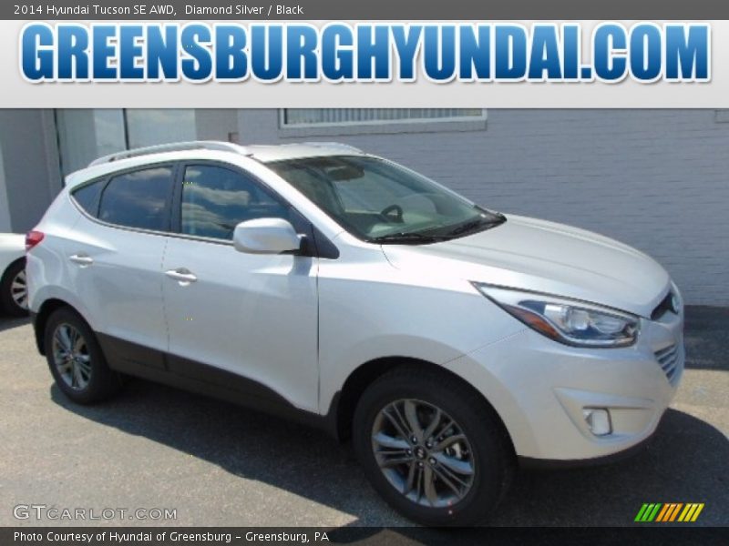 Diamond Silver / Black 2014 Hyundai Tucson SE AWD