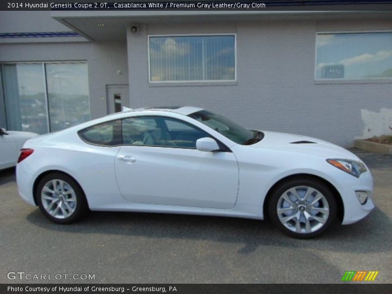 Casablanca White / Premium Gray Leather/Gray Cloth 2014 Hyundai Genesis Coupe 2.0T
