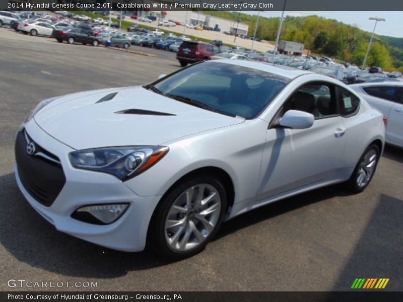 Casablanca White / Premium Gray Leather/Gray Cloth 2014 Hyundai Genesis Coupe 2.0T