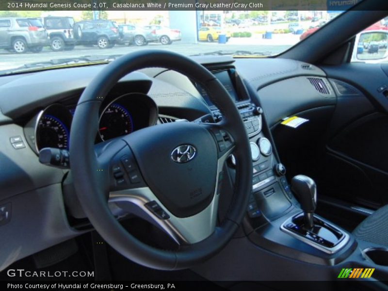 Casablanca White / Premium Gray Leather/Gray Cloth 2014 Hyundai Genesis Coupe 2.0T