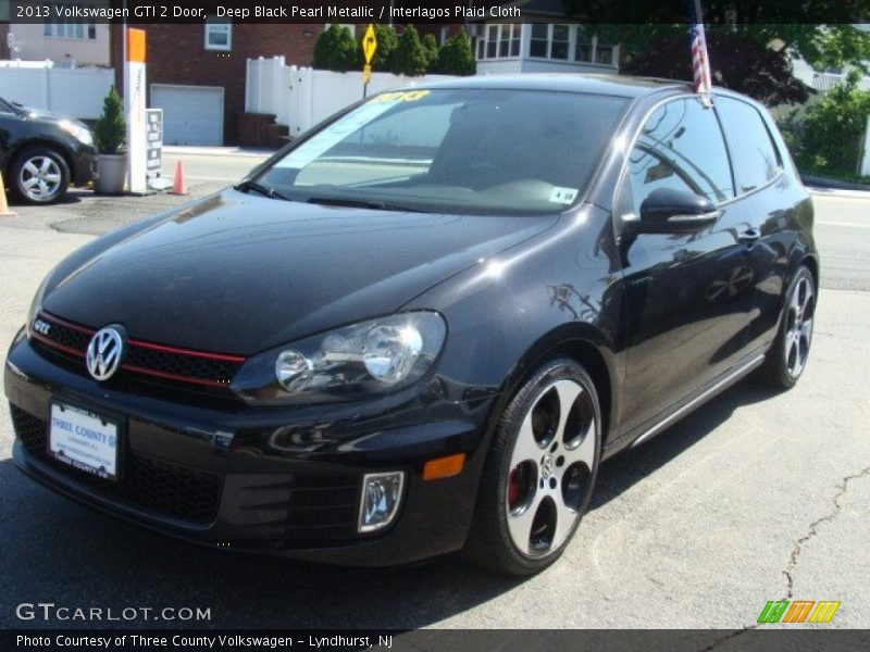 Deep Black Pearl Metallic / Interlagos Plaid Cloth 2013 Volkswagen GTI 2 Door