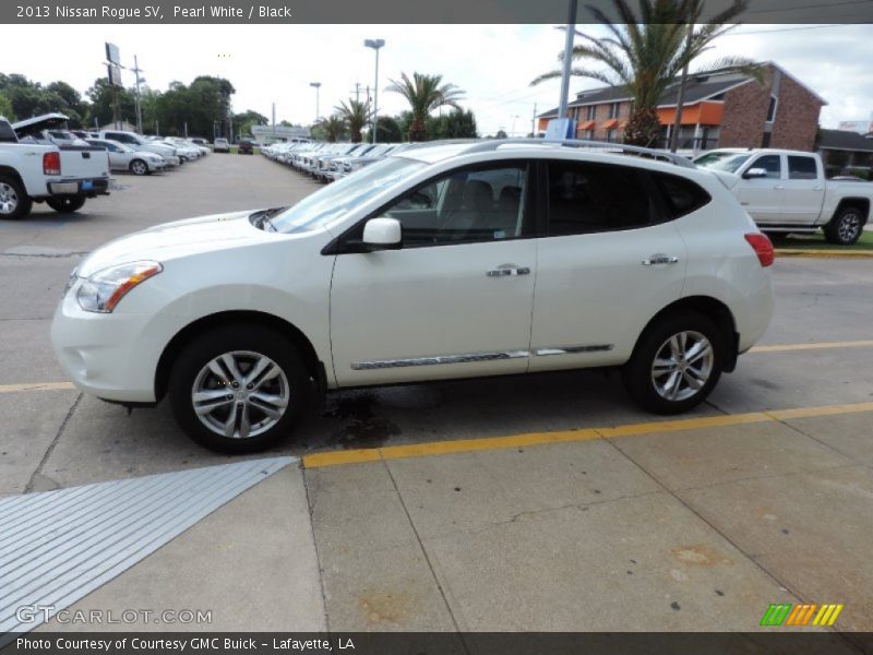 Pearl White / Black 2013 Nissan Rogue SV
