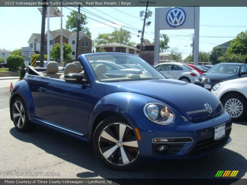 Reef Blue Metallic / Beige 2013 Volkswagen Beetle Turbo Convertible