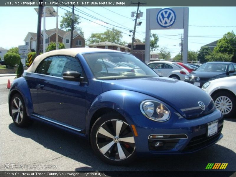 Reef Blue Metallic / Beige 2013 Volkswagen Beetle Turbo Convertible
