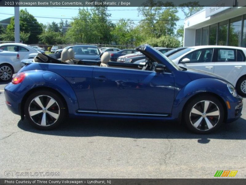 Reef Blue Metallic / Beige 2013 Volkswagen Beetle Turbo Convertible