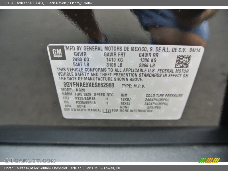 Black Raven / Ebony/Ebony 2014 Cadillac SRX FWD