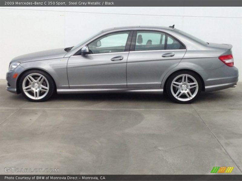 Steel Grey Metallic / Black 2009 Mercedes-Benz C 350 Sport