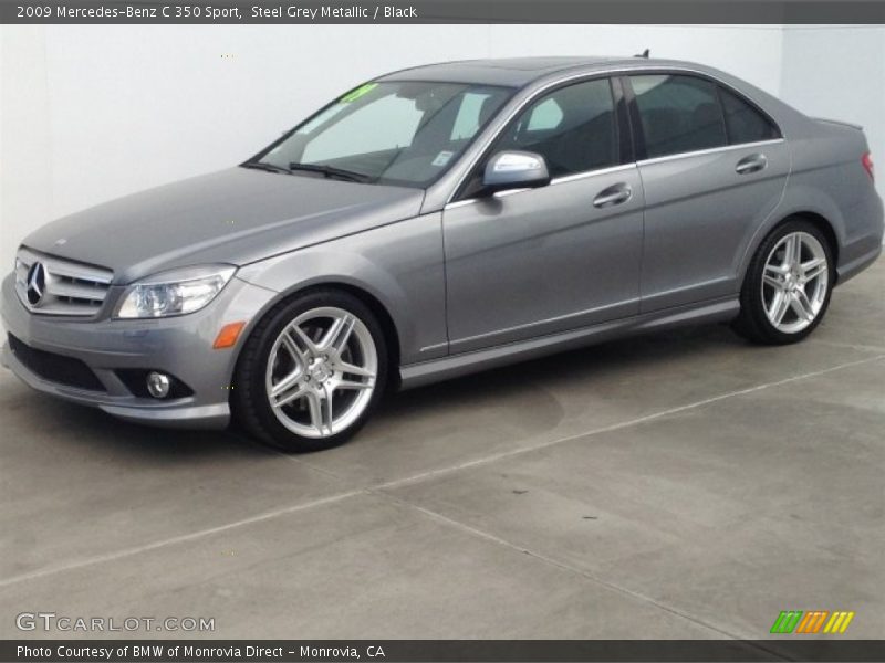 Steel Grey Metallic / Black 2009 Mercedes-Benz C 350 Sport