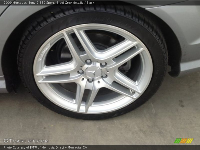 Steel Grey Metallic / Black 2009 Mercedes-Benz C 350 Sport