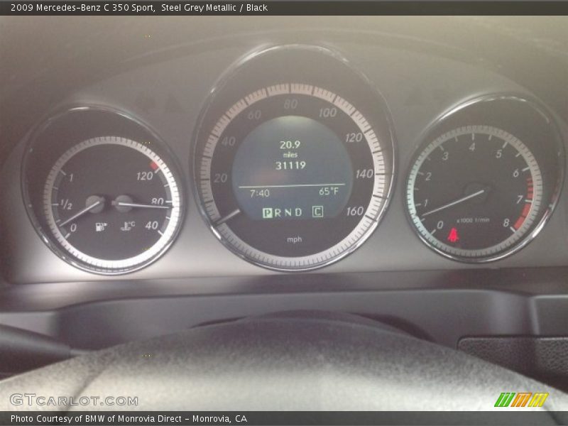 Steel Grey Metallic / Black 2009 Mercedes-Benz C 350 Sport