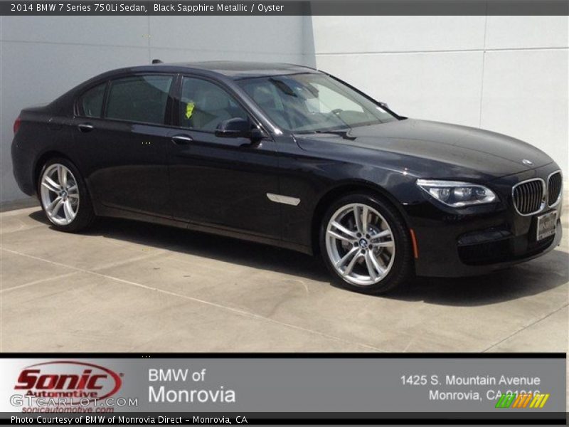 Black Sapphire Metallic / Oyster 2014 BMW 7 Series 750Li Sedan