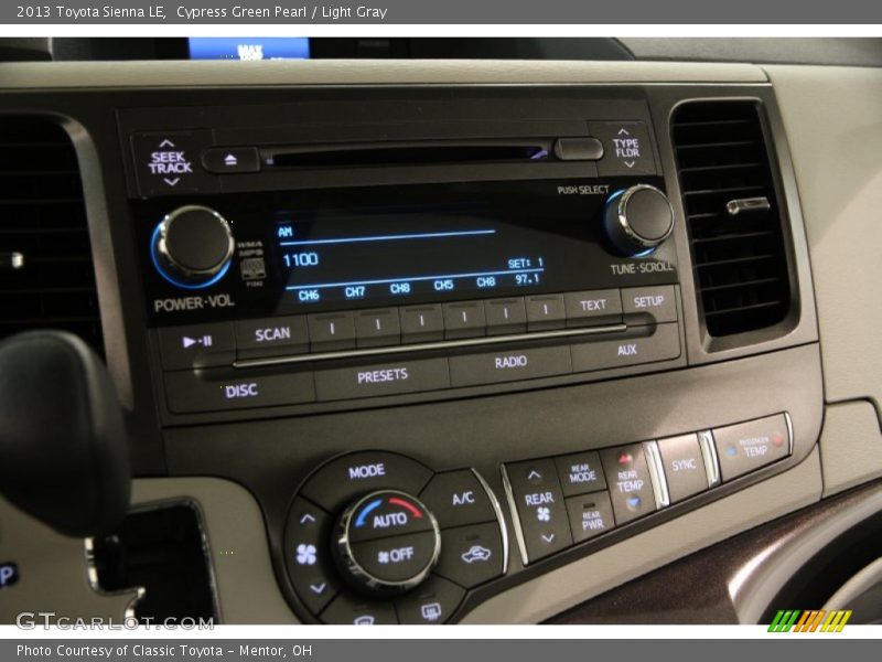 Cypress Green Pearl / Light Gray 2013 Toyota Sienna LE