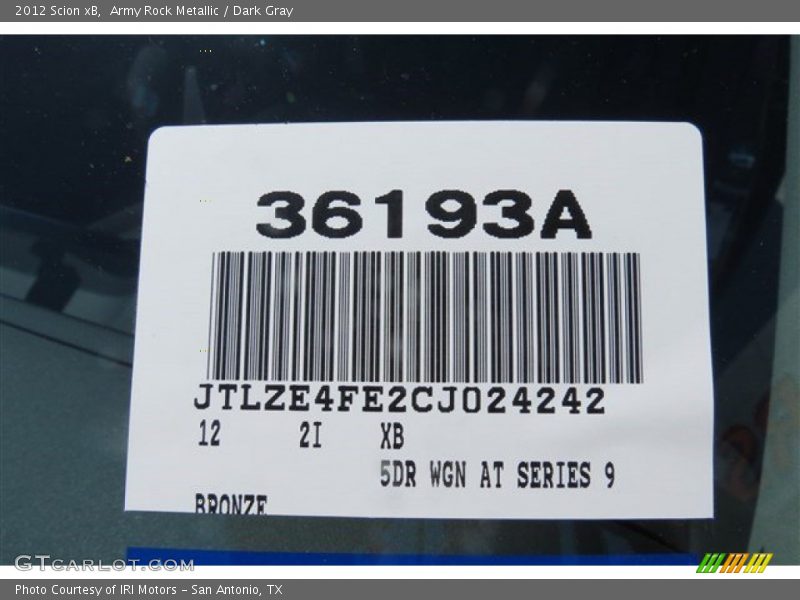 Army Rock Metallic / Dark Gray 2012 Scion xB