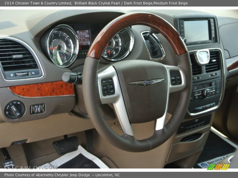 Brilliant Black Crystal Pearl / Dark Frost Beige/Medium Frost Beige 2014 Chrysler Town & Country Limited