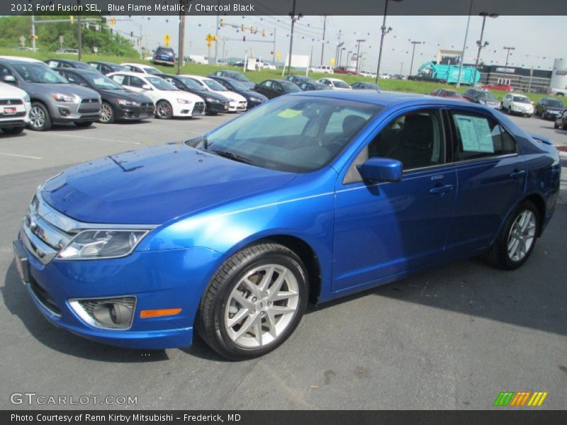Blue Flame Metallic / Charcoal Black 2012 Ford Fusion SEL
