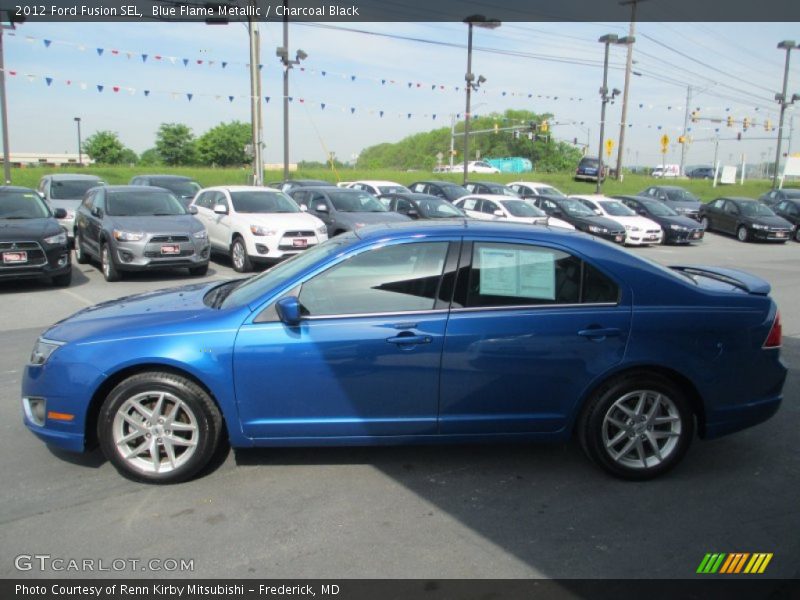 Blue Flame Metallic / Charcoal Black 2012 Ford Fusion SEL