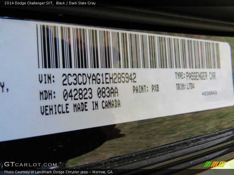 Black / Dark Slate Gray 2014 Dodge Challenger SXT