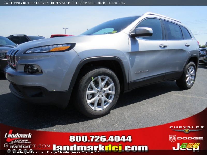 Billet Silver Metallic / Iceland - Black/Iceland Gray 2014 Jeep Cherokee Latitude