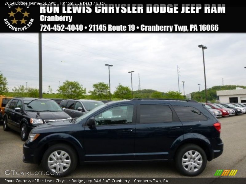 Fathom Blue Pearl / Black 2014 Dodge Journey SE AWD