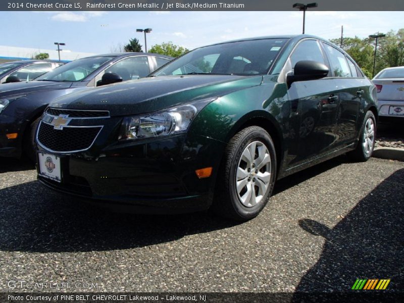 Rainforest Green Metallic / Jet Black/Medium Titanium 2014 Chevrolet Cruze LS
