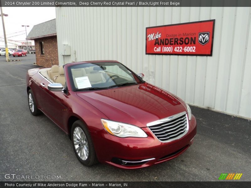 Deep Cherry Red Crystal Pearl / Black/Light Frost Beige 2014 Chrysler 200 Limited Convertible
