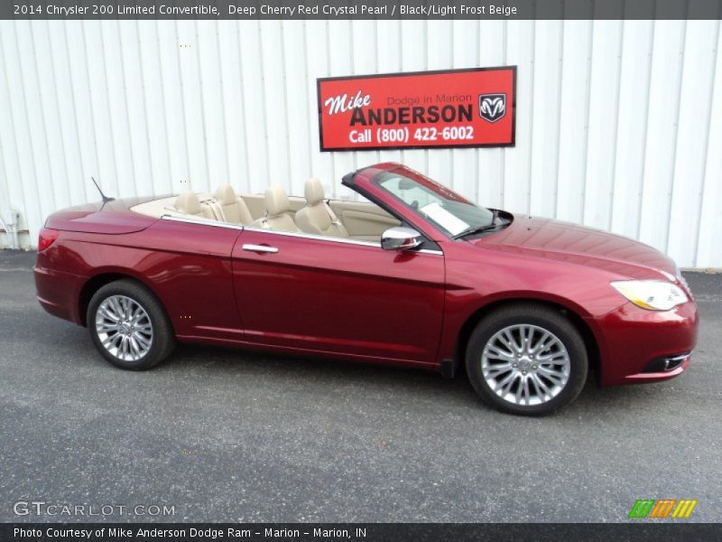 Deep Cherry Red Crystal Pearl / Black/Light Frost Beige 2014 Chrysler 200 Limited Convertible