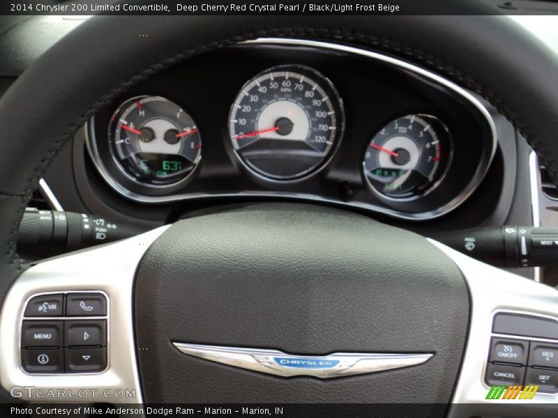 Deep Cherry Red Crystal Pearl / Black/Light Frost Beige 2014 Chrysler 200 Limited Convertible