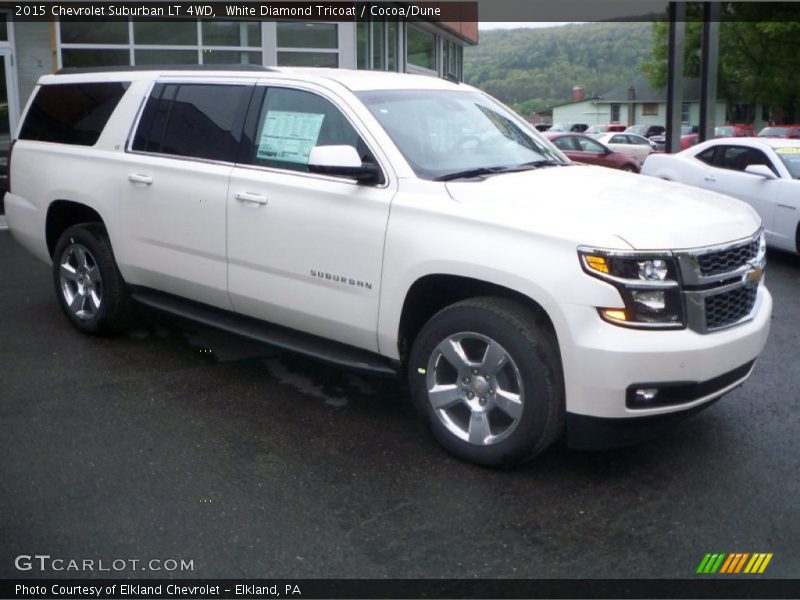White Diamond Tricoat / Cocoa/Dune 2015 Chevrolet Suburban LT 4WD