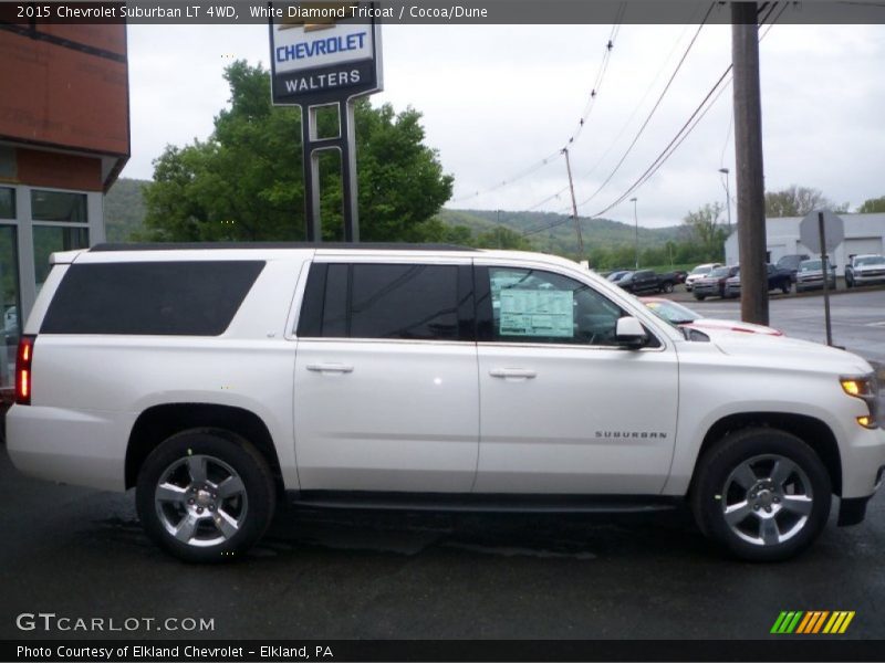 White Diamond Tricoat / Cocoa/Dune 2015 Chevrolet Suburban LT 4WD