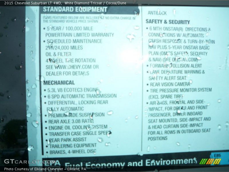 White Diamond Tricoat / Cocoa/Dune 2015 Chevrolet Suburban LT 4WD