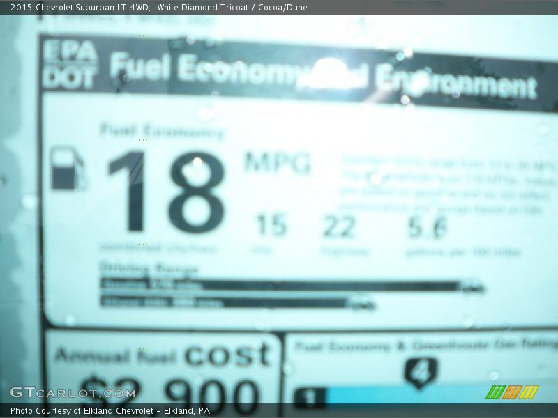White Diamond Tricoat / Cocoa/Dune 2015 Chevrolet Suburban LT 4WD