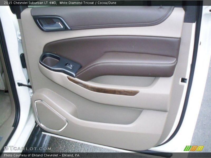 White Diamond Tricoat / Cocoa/Dune 2015 Chevrolet Suburban LT 4WD