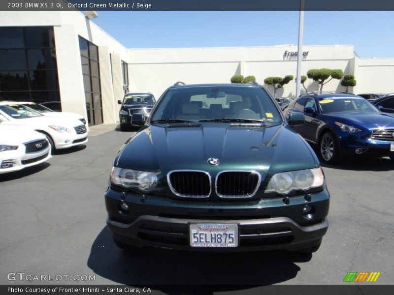 Oxford Green Metallic / Beige 2003 BMW X5 3.0i