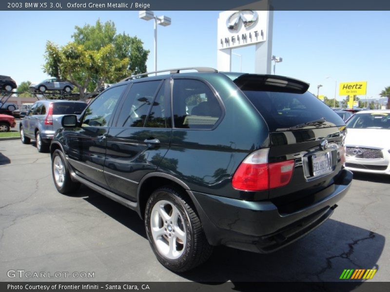 Oxford Green Metallic / Beige 2003 BMW X5 3.0i