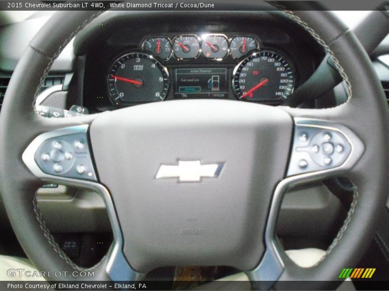 White Diamond Tricoat / Cocoa/Dune 2015 Chevrolet Suburban LT 4WD