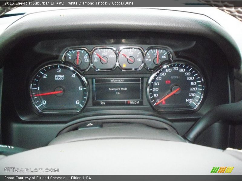 White Diamond Tricoat / Cocoa/Dune 2015 Chevrolet Suburban LT 4WD