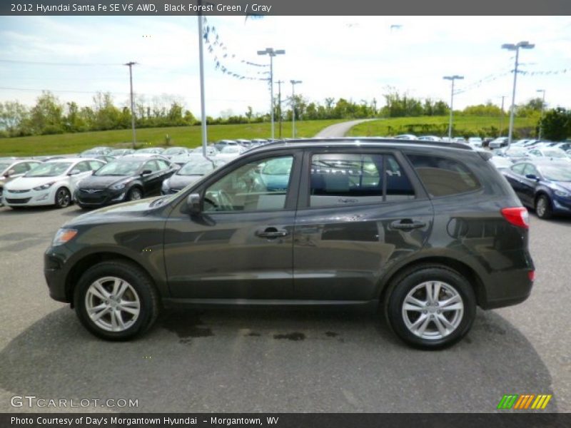 Black Forest Green / Gray 2012 Hyundai Santa Fe SE V6 AWD