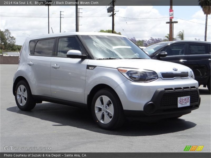 Bright Silver / Black Diamond Woven Cloth 2014 Kia Soul 1.6