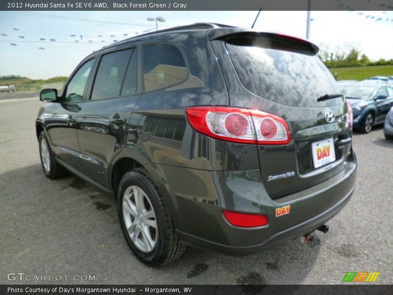 Black Forest Green / Gray 2012 Hyundai Santa Fe SE V6 AWD