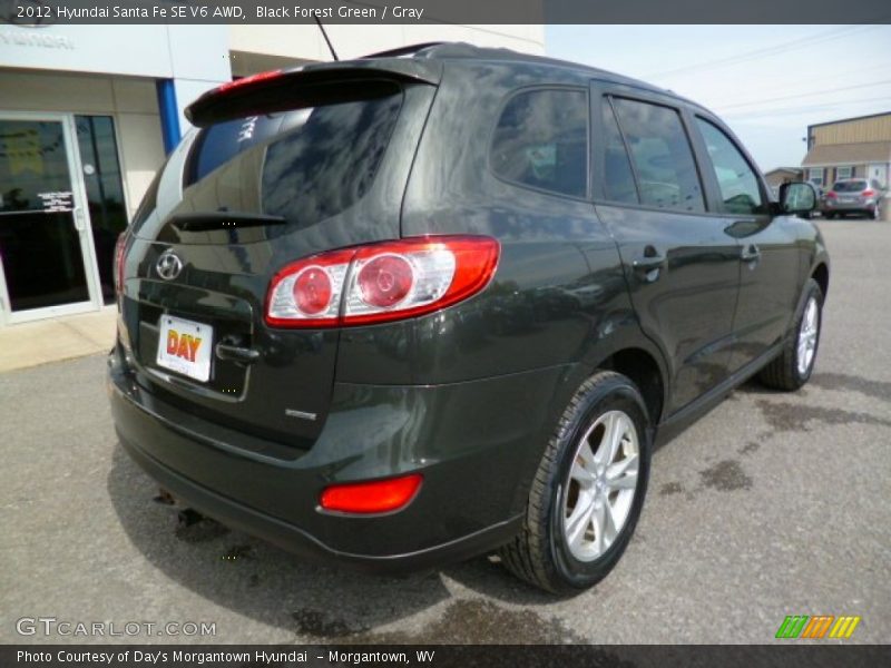 Black Forest Green / Gray 2012 Hyundai Santa Fe SE V6 AWD