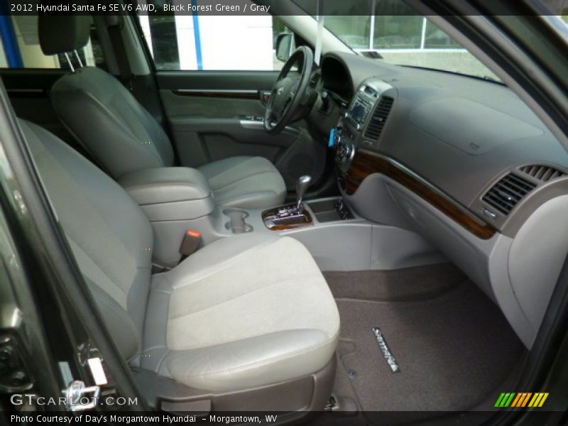 Black Forest Green / Gray 2012 Hyundai Santa Fe SE V6 AWD