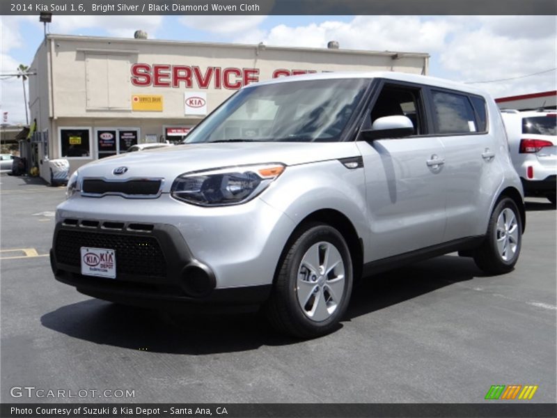 Bright Silver / Black Diamond Woven Cloth 2014 Kia Soul 1.6