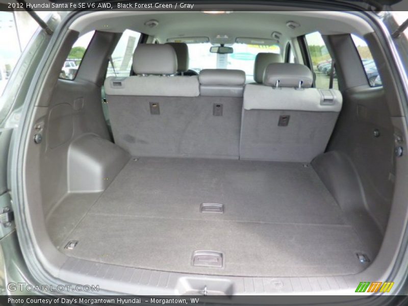 Black Forest Green / Gray 2012 Hyundai Santa Fe SE V6 AWD