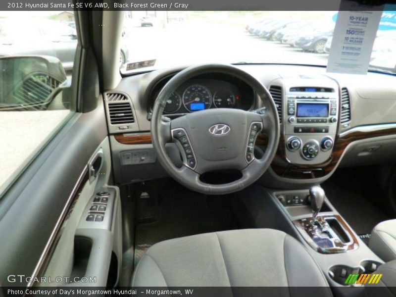Black Forest Green / Gray 2012 Hyundai Santa Fe SE V6 AWD